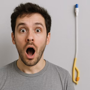 image showing someone surprised at catheter