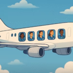image showing healthcare practitioners through the windows of a plane carrying them.